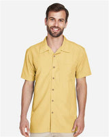 Harriton M560 Men's Barbados Textured CampShirt #color_PINEAPPLE