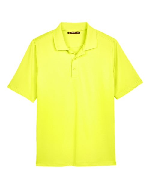 Harriton M348 Men's Advantage Snag Protection Plus IL Polo #color_SAFETY YELLOW