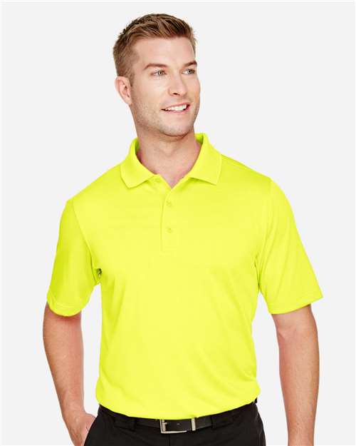 Harriton M348 Men's Advantage Snag Protection Plus IL Polo #color_SAFETY YELLOW