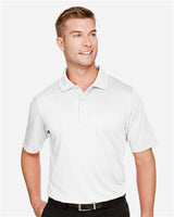 Harriton M348 Men's Advantage Snag Protection Plus IL Polo #color_WHITE