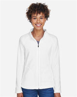 Team 365 TT90W Ladies' Campus Microfleece Jacket #color_WHITE