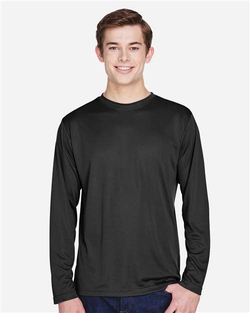 Team 365 TT11L Men's Zone Performance Long-Sleeve T-Shirt #color_BLACK