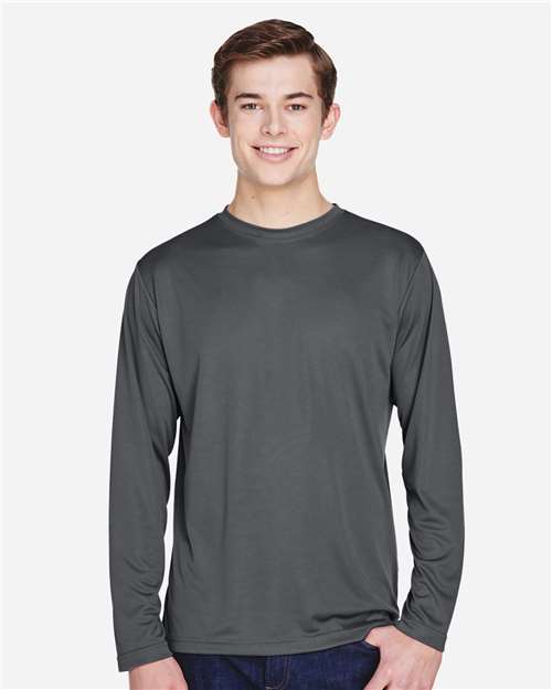 Team 365 TT11L Men's Zone Performance Long-Sleeve T-Shirt #color_SPORT GRAPHITE