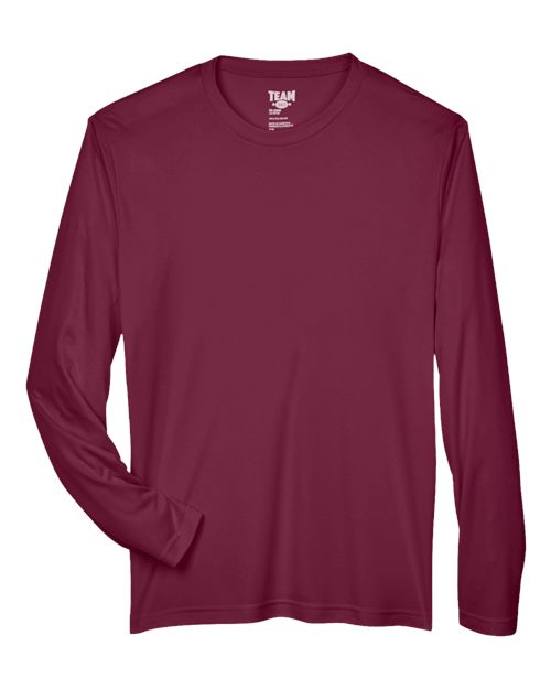Team 365 TT11L Men's Zone Performance Long-Sleeve T-Shirt #color_SPORT MAROON