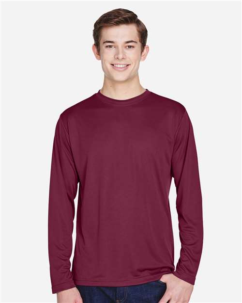 Team 365 TT11L Men's Zone Performance Long-Sleeve T-Shirt #color_SPORT MAROON