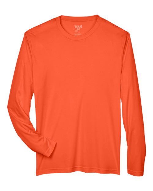 Team 365 TT11L Men's Zone Performance Long-Sleeve T-Shirt #color_SPORT ORANGE