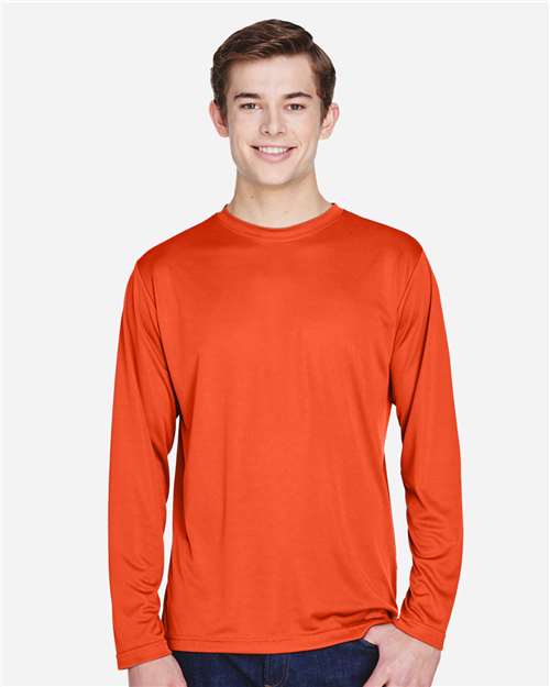 Team 365 TT11L Men's Zone Performance Long-Sleeve T-Shirt #color_SPORT ORANGE