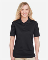 Harriton M348W Ladies' Advantage Snag Protection Plus IL Polo #color_BLACK