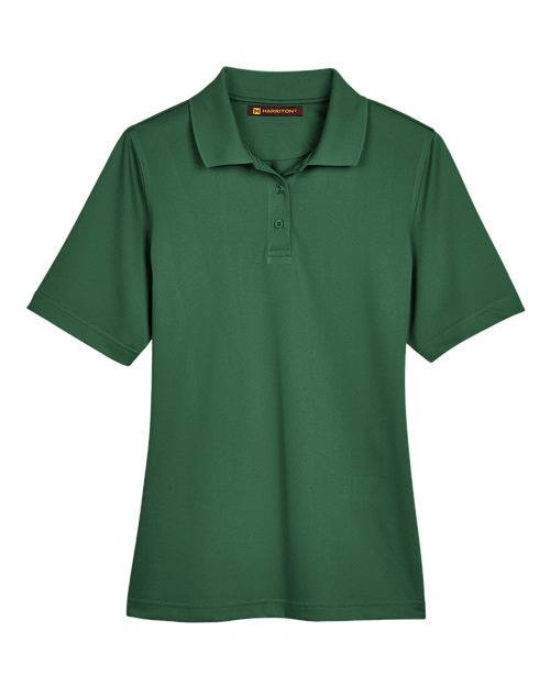 Harriton M348W Ladies' Advantage Snag Protection Plus IL Polo #color_DARK GREEN