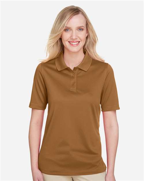 Harriton M348W Ladies' Advantage Snag Protection Plus IL Polo #color_DUCK BROWN