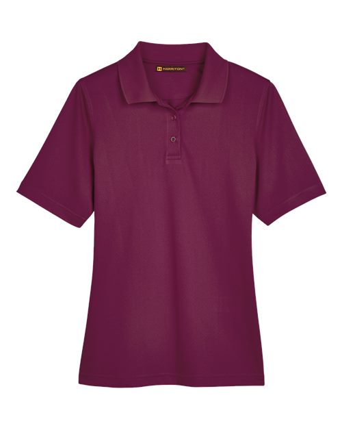 Harriton M348W Ladies' Advantage Snag Protection Plus IL Polo #color_MAROON