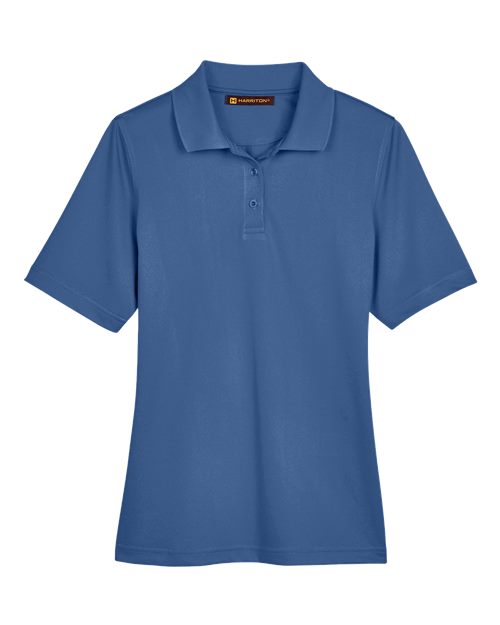 Harriton M348W Ladies' Advantage Snag Protection Plus IL Polo #color_POOL BLUE