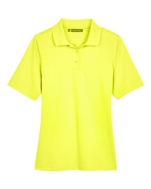 Harriton M348W Ladies' Advantage Snag Protection Plus IL Polo #color_SAFETY YELLOW
