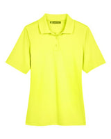 Harriton M348W Ladies' Advantage Snag Protection Plus IL Polo #color_SAFETY YELLOW