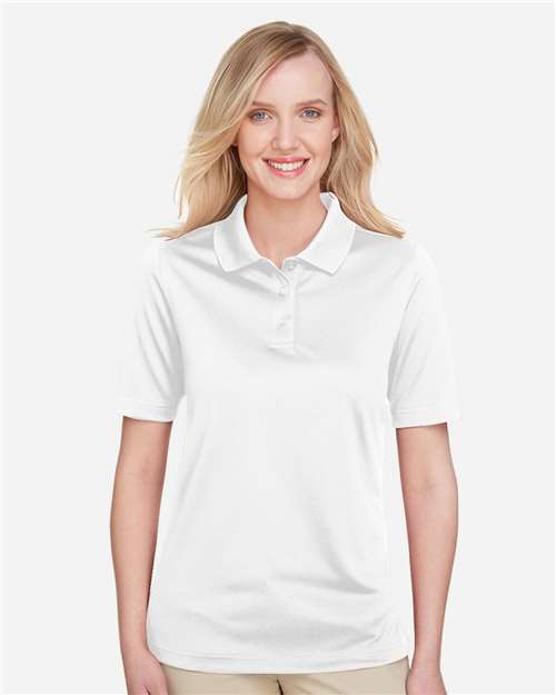 Harriton M348W Ladies' Advantage Snag Protection Plus IL Polo #color_WHITE