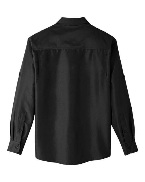 Harriton M580L Men's Key West Long-Sleeve Performance Staff Shirt #color_BLACK