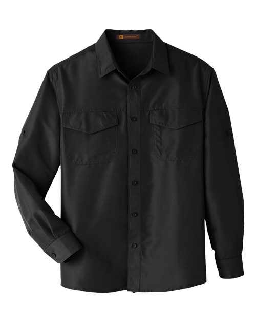 Harriton M580L Men's Key West Long-Sleeve Performance Staff Shirt #color_BLACK