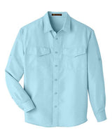 Harriton M580L Men's Key West Long-Sleeve Performance Staff Shirt #color_CLOUD BLUE