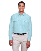 Harriton M580L Men's Key West Long-Sleeve Performance Staff Shirt #color_CLOUD BLUE