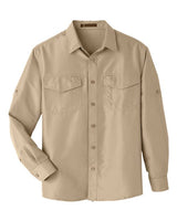 Harriton M580L Men's Key West Long-Sleeve Performance Staff Shirt #color_KHAKI