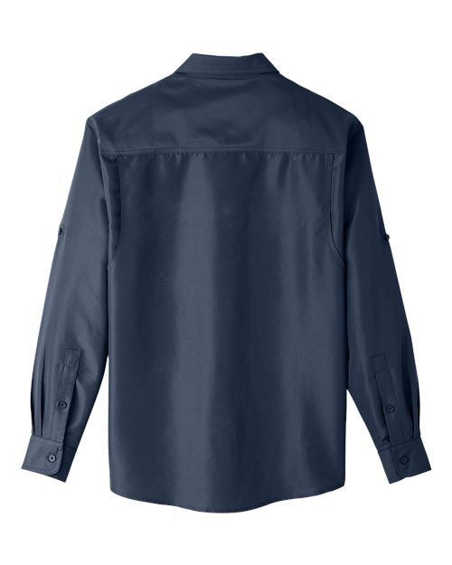 Harriton M580L Men's Key West Long-Sleeve Performance Staff Shirt #color_NAVY