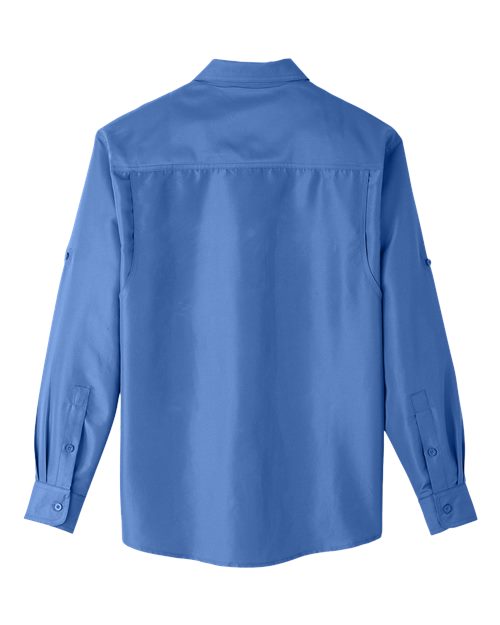 Harriton M580L Men's Key West Long-Sleeve Performance Staff Shirt #color_POOL BLUE