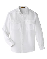 Harriton M580L Men's Key West Long-Sleeve Performance Staff Shirt #color_WHITE