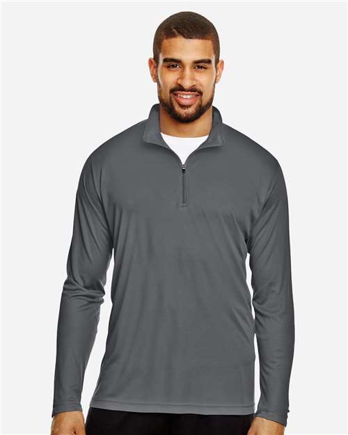 Team 365 TT31 Men's Zone Performance Quarter-Zip #color_SPORT GRAPHITE