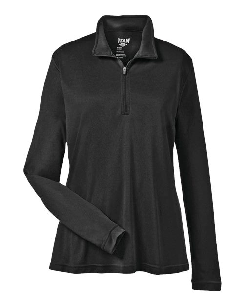 Team 365 TT31W Ladies' Zone Performance Quarter-Zip #color_BLACK