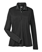 Team 365 TT31W Ladies' Zone Performance Quarter-Zip #color_BLACK