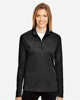 Team 365 TT31W Ladies' Zone Performance Quarter-Zip #color_BLACK