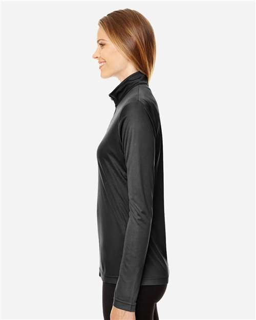 Team 365 TT31W Ladies' Zone Performance Quarter-Zip #color_BLACK