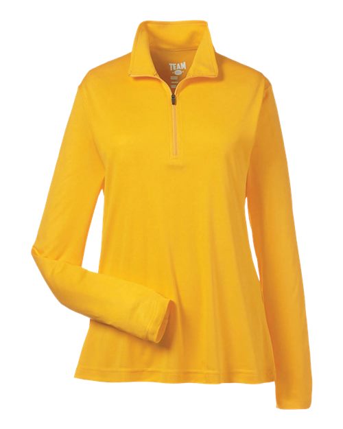 Team 365 TT31W Ladies' Zone Performance Quarter-Zip #color_SP ATHLETIC GOLD