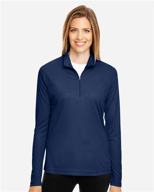 Team 365 TT31W Ladies' Zone Performance Quarter-Zip #color_SPORT DARK NAVY