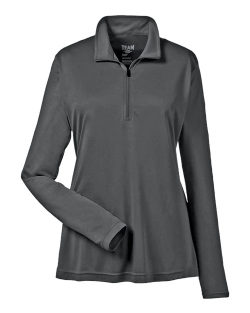 Team 365 TT31W Ladies' Zone Performance Quarter-Zip #color_SPORT GRAPHITE