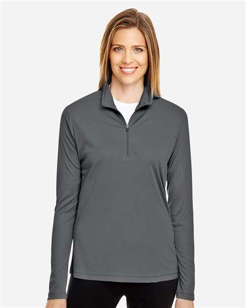 Team 365 TT31W Ladies' Zone Performance Quarter-Zip #color_SPORT GRAPHITE
