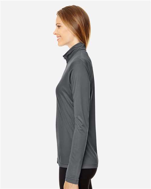 Team 365 TT31W Ladies' Zone Performance Quarter-Zip #color_SPORT GRAPHITE