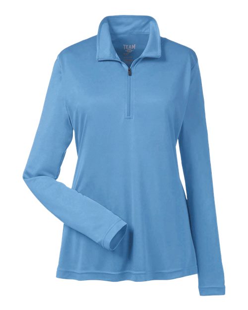 Team 365 TT31W Ladies' Zone Performance Quarter-Zip #color_SPORT LIGHT BLUE