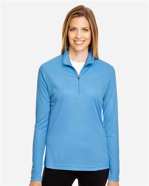 Team 365 TT31W Ladies' Zone Performance Quarter-Zip #color_SPORT LIGHT BLUE