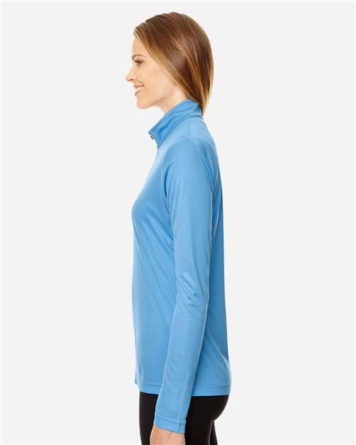 Team 365 TT31W Ladies' Zone Performance Quarter-Zip #color_SPORT LIGHT BLUE
