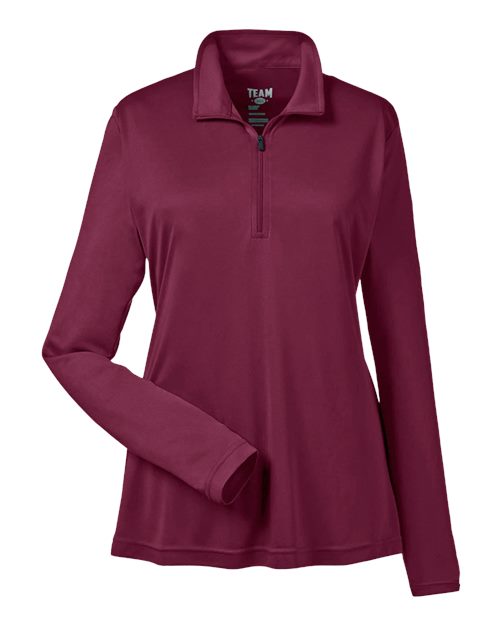 Team 365 TT31W Ladies' Zone Performance Quarter-Zip #color_SPORT MAROON