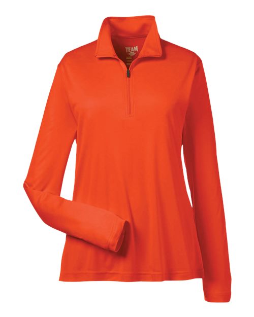Team 365 TT31W Ladies' Zone Performance Quarter-Zip #color_SPORT ORANGE