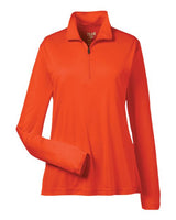 Team 365 TT31W Ladies' Zone Performance Quarter-Zip #color_SPORT ORANGE