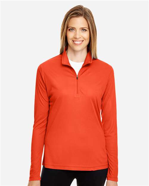 Team 365 TT31W Ladies' Zone Performance Quarter-Zip #color_SPORT ORANGE
