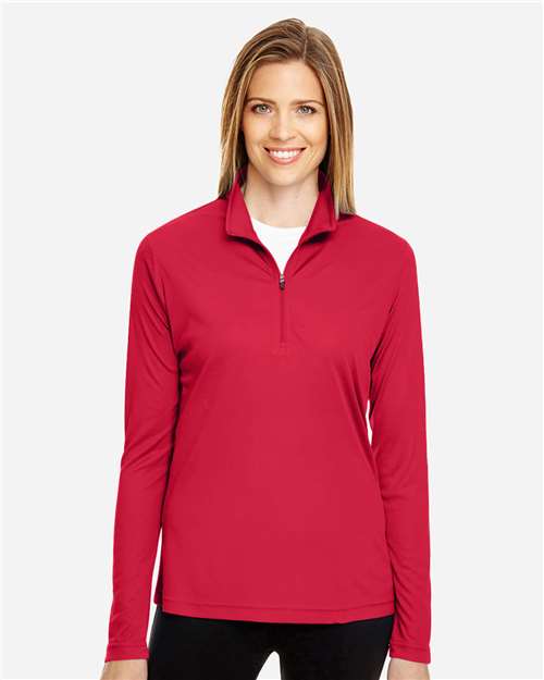 Team 365 TT31W Ladies' Zone Performance Quarter-Zip #color_SPORT RED