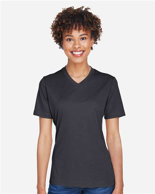Team 365 TT11HW Ladies' Sonic Heather Performance T-Shirt #color_BLACK HEATHER