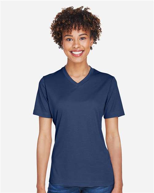 Team 365 TT11HW Ladies' Sonic Heather Performance T-Shirt #color_SP DRK NVY HTH