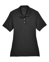 Harriton M265W Ladies' 5.6 oz. Easy Blend Polo #color_BLACK