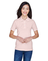 Harriton M265W Ladies' 5.6 oz. Easy Blend Polo #color_BLUSH