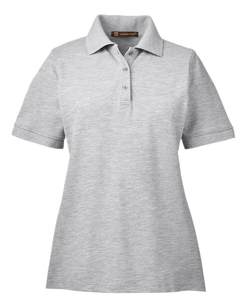 Harriton M265W Ladies' 5.6 oz. Easy Blend Polo #color_GREY HEATHER